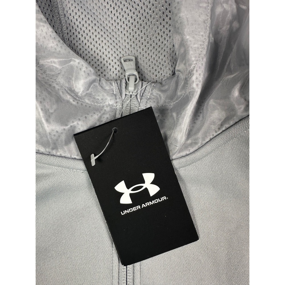Under Armour Mens MD M Loose‎ Gray Short Sleeve Quarter Zip Hooded Pullover - Picture 5 of 6